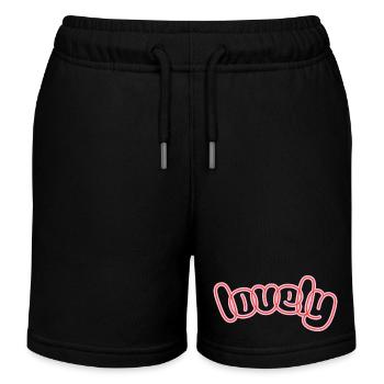 Joli logo en écriture néon - Short de jogging enfant bio Stanley/Stella - noir - Devant