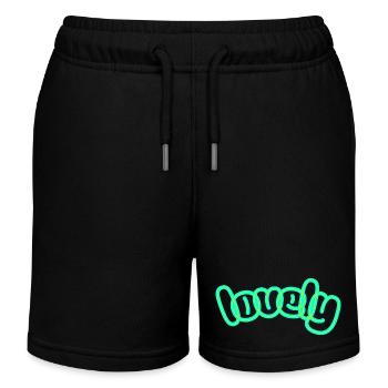 Neon Weekly Handlettering - Kinder Organic Joggingshorts Mini Bolter von Stanley/Stella - Schwarz - Vorne