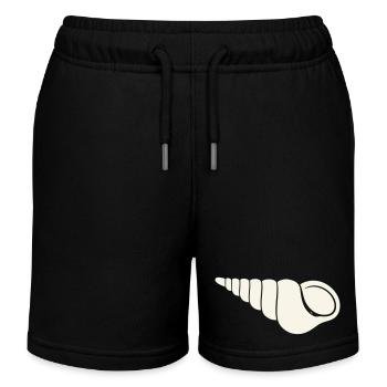 Coastal spiral shell sketch - Kids Organic Sweat Shorts by Stanley/Stella - black - Front