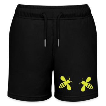Neonbienen-Duo - Kinder Organic Joggingshorts Mini Bolter von Stanley/Stella - Schwarz - Vorne