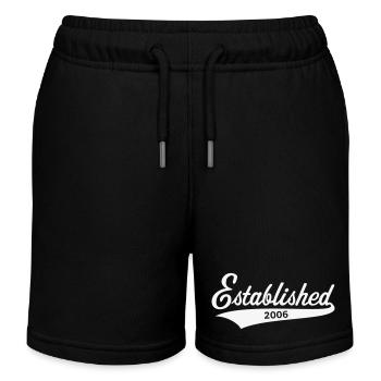 Established 2006 (Geburtsjahr, Geburtstag / White) - Kinder Organic Joggingshorts Mini Bolter von Stanley/Stella - Schwarz - Vorne