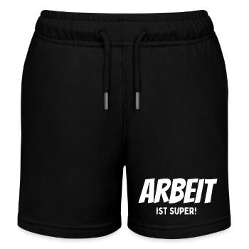Work is great saying - Kids Organic Sweat Shorts by Stanley/Stella - black - Front