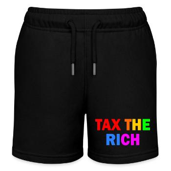 Tax the rich - Short de jogging enfant bio Stanley/Stella - noir - Devant