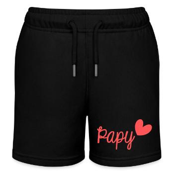 SUPER PAPY. PAPY. FÊTE DES PÈRES. BONNE FÊTE PAPY. - Short de jogging enfant bio Stanley/Stella - noir - Devant