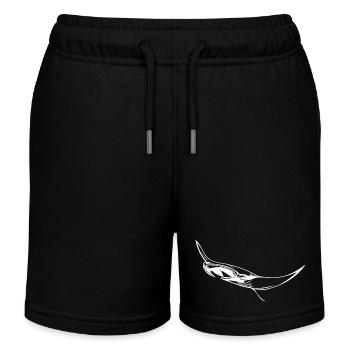 Elegant floating manta rays - Kids Organic Sweat Shorts by Stanley/Stella - black - Front