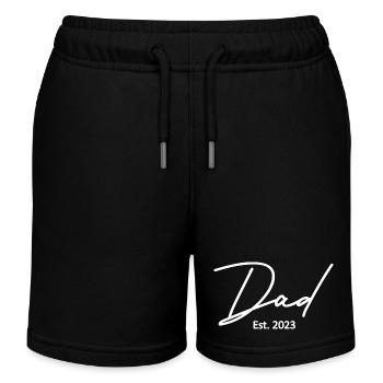 Dad Est. 2023, Dad To Be, Pregnancy Announcement - Kids Organic Sweat Shorts by Stanley/Stella - black - Front