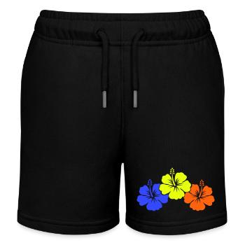 Fleur d’hibiscus - Short de jogging enfant bio Stanley/Stella - noir - Devant