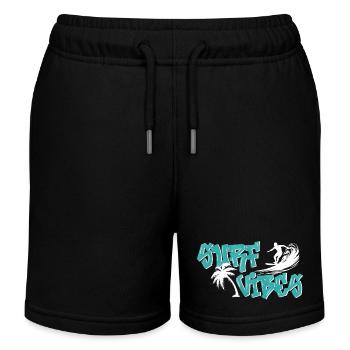 Surf Vibes - Men / Boys - Kids Organic Sweat Shorts by Stanley/Stella - black - Front