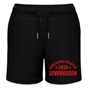 Leverkusen - Deutscher Meister 2024 - Kinder Organic Joggingshorts Mini Bolter von Stanley/Stella - Schwarz - Vorne