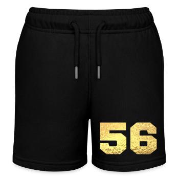 Nummer 56 Gold Glitter - 56. Jahrestag - Kinder Organic Joggingshorts Mini Bolter von Stanley/Stella - Schwarz - Vorne