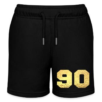 Nummer 90 Gold Glitter - 90. Jahrestag - Kinder Organic Joggingshorts Mini Bolter von Stanley/Stella - Schwarz - Vorne