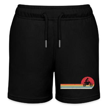 Motocross Moto Rétro T-Shirt Motorsport - Short de jogging enfant bio Stanley/Stella - noir - Devant