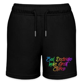 Bad decisions make great stories - Kids Organic Sweat Shorts by Stanley/Stella - black - Front