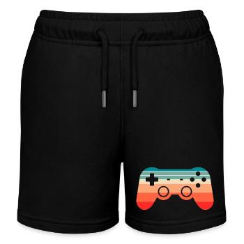 Gamer Gaming Gamepad - Kinder Organic Joggingshorts Mini Bolter von Stanley/Stella - Schwarz - Vorne
