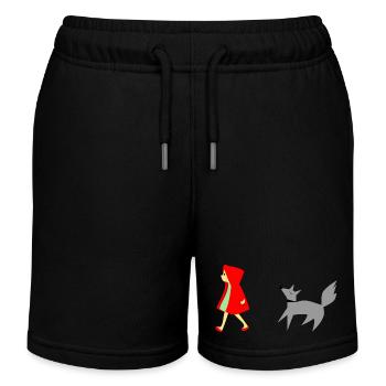 Rotkäppchen und der Wolf - Kinder Organic Joggingshorts Mini Bolter von Stanley/Stella - Schwarz - Vorne