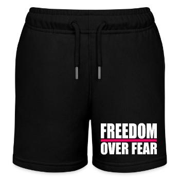 Freedom over fear - Kids Organic Sweat Shorts by Stanley/Stella - black - Front