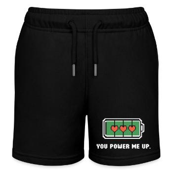 Du powerst mich auf - Kinder Organic Joggingshorts Mini Bolter von Stanley/Stella - Schwarz - Vorne