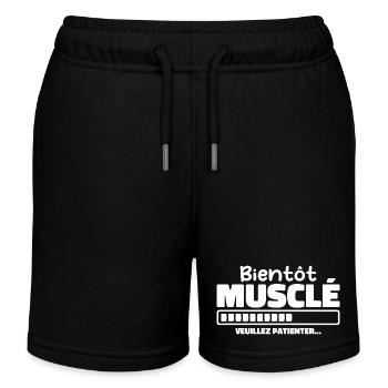 Bientôt Musclé - Veuillez Patienter - Short de jogging enfant bio Stanley/Stella - noir - Devant