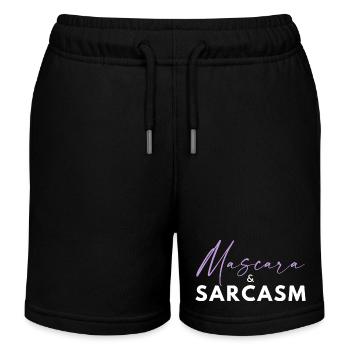 Mascara & Sarcasm – Hot Girl Energy Funny Quote -W - Kids Organic Sweat Shorts by Stanley/Stella - black - Front