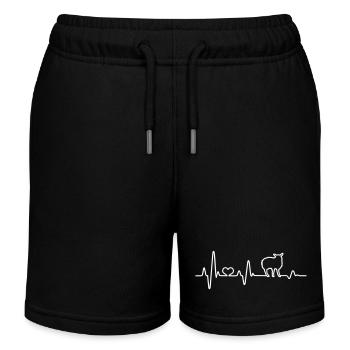 Schaf Herzschlag Schäfer Geschenkidee Schafbock - Kinder Organic Joggingshorts Mini Bolter von Stanley/Stella - Schwarz - Vorne