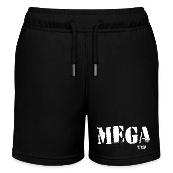 Mega Typ Grunge Schriftzug ego - Kinder Organic Joggingshorts Mini Bolter von Stanley/Stella - Schwarz - Vorne