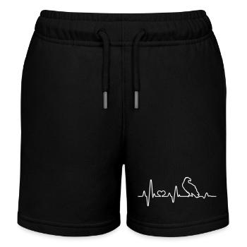 Heartbeat Eagle Golden Eagle Bald Eagle ECG - Kids Organic Sweat Shorts by Stanley/Stella - black - Front