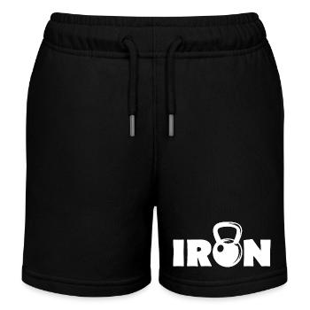 kettlebell fitness training musculation symbole équipe - Short de jogging enfant bio Stanley/Stella - noir - Devant