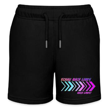 Richtungspfeile Schau nach links - Kinder Organic Joggingshorts Mini Bolter von Stanley/Stella - Schwarz - Vorne