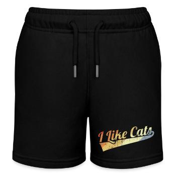 J’aime les chats - Short de jogging enfant bio Stanley/Stella - noir - Devant