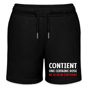 Contient une certaine dose de je-m’en-foutisme - Short de jogging enfant bio Stanley/Stella - noir - Devant