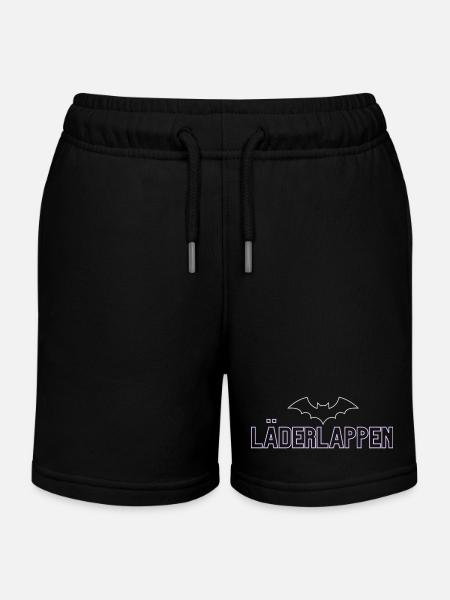 Lila Bat Neon Schriftdesign - Kinder Organic Joggingshorts Mini Bolter von Stanley/Stella - Schwarz