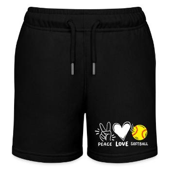 Softball-Spieler Softball - Kinder Organic Joggingshorts Mini Bolter von Stanley/Stella - Schwarz - Vorne