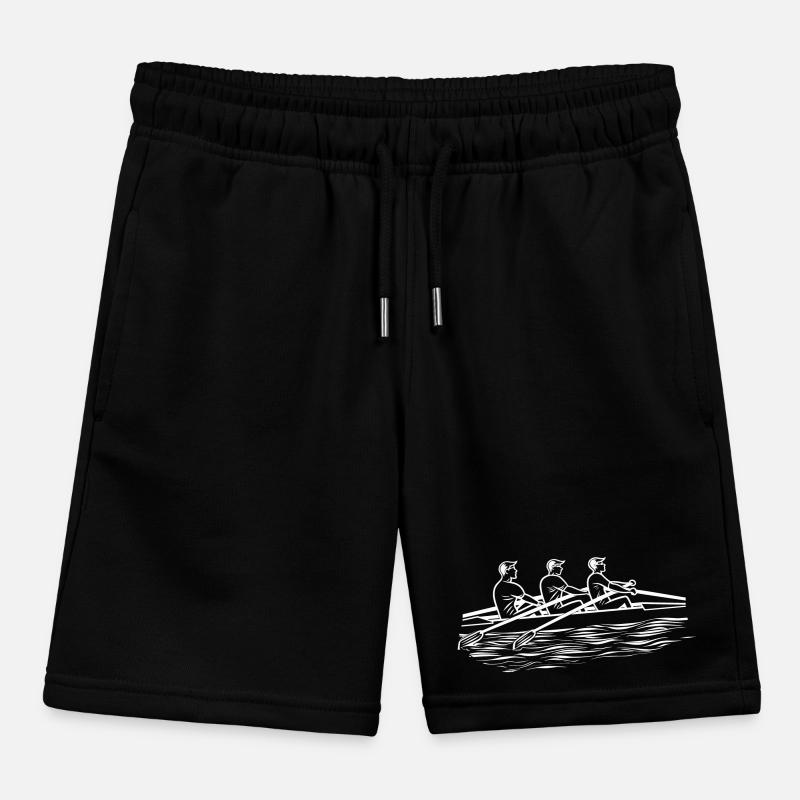 Rowing Team Line Art Kids Organic Sweat Shorts by Stanley/Stella