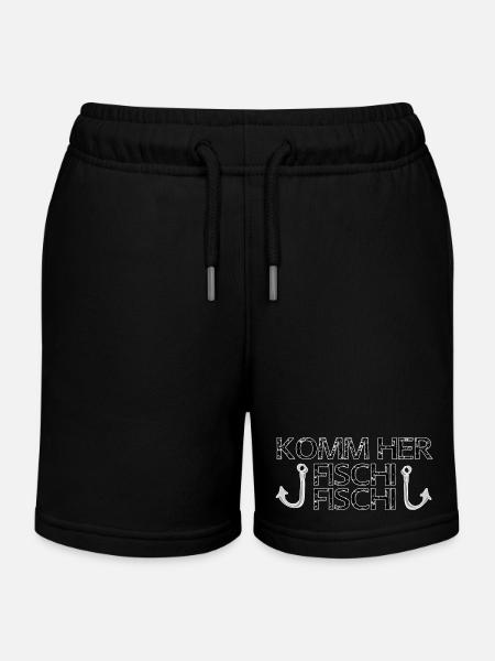 COME HERE FISCHI FISCHI - Kids Organic Sweat Shorts by Stanley/Stella - black