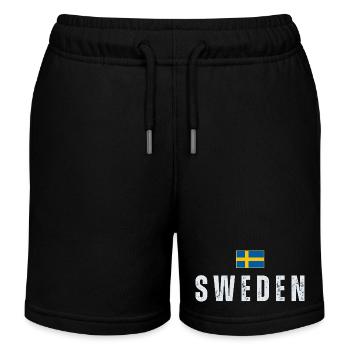 Flagge Schwedens, schwedischer Patriot - Kinder Organic Joggingshorts Mini Bolter von Stanley/Stella - Schwarz - Vorne