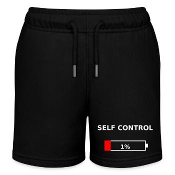 SELBSTKONTROLLE – 1 % Batterie schwach - Kinder Organic Joggingshorts Mini Bolter von Stanley/Stella - Schwarz - Vorne
