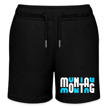 Motif Monday Blanc/Cyan - Short de jogging enfant bio Stanley/Stella - noir - Devant
