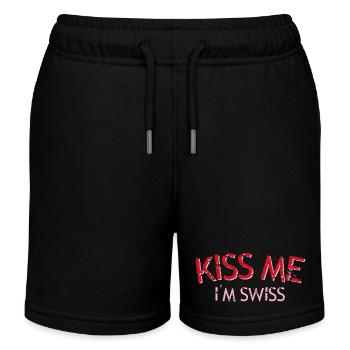 Embrasse-moi je suis suisse - Short de jogging enfant bio Stanley/Stella - noir - Devant