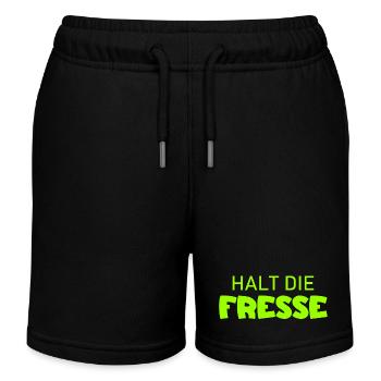 Halt die Fresse - Cooler Spruch - Kinder Organic Joggingshorts Mini Bolter von Stanley/Stella - Schwarz - Vorne