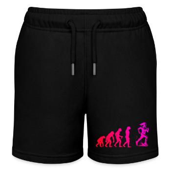 Characterful running design - Kids Organic Sweat Shorts by Stanley/Stella - black - Front