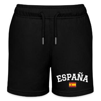 Drapeau espagnol Dessin blanc - Short de jogging enfant bio Stanley/Stella - noir - Devant