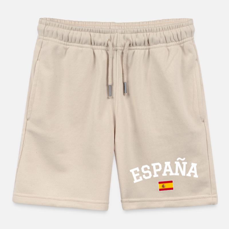 Spanien Flagge Design Weiss Kinder Organic Joggingshorts Mini Bolter von Stanley/Stella