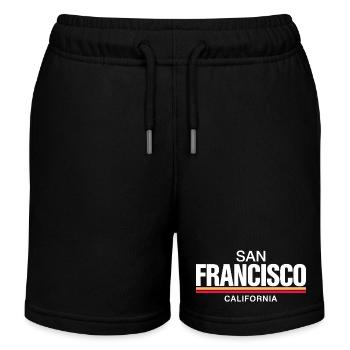 San Francisco California Retro - Kids Organic Sweat Shorts by Stanley/Stella - black - Front