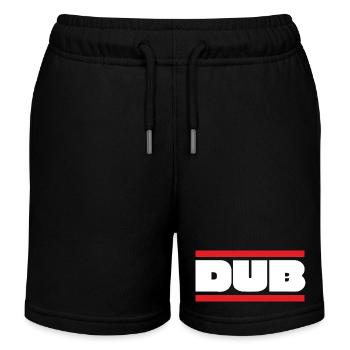 DUB Bold Wordmark with Red Bars - Kids Organic Sweat Shorts by Stanley/Stella - black - Front