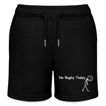 No rugby today – funny rugby player - Kids Organic Sweat Shorts by Stanley/Stella - black - Front