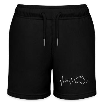 Herzschlag Ich liebe Australien Umriss - Kinder Organic Joggingshorts Mini Bolter von Stanley/Stella - Schwarz - Vorne