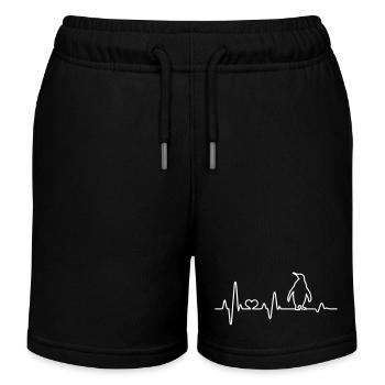 Rythme cardiaque Pingouin ECG Pingouins Pôle Sud Antarctique - Short de jogging enfant bio Stanley/Stella - noir - Devant