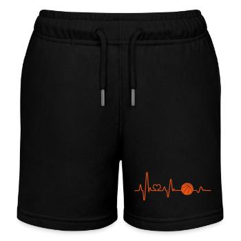Basketball Heartbeat EKG Joueur de basket que j'aime - Short de jogging enfant bio Stanley/Stella - noir - Devant