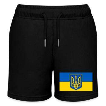 Ukraine - Short de jogging enfant bio Stanley/Stella - noir - Devant