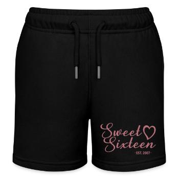 Sweet Sixteen Est. 2007 Süßer 16. Geburtstag für Sie - Kinder Organic Joggingshorts Mini Bolter von Stanley/Stella - Schwarz - Vorne